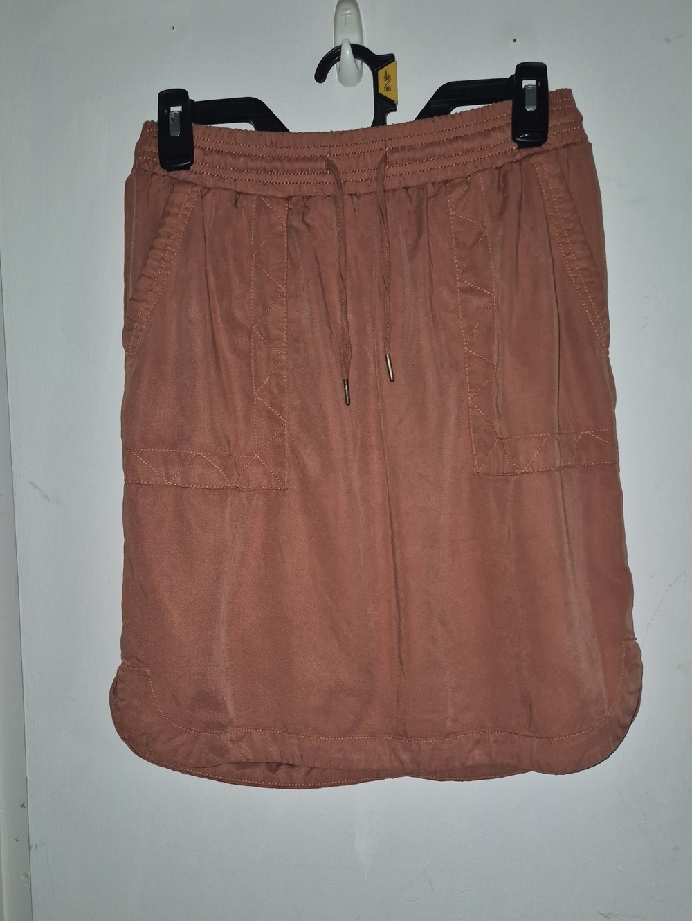 dip Terracotta Drawstring Pocket Mini Skirt With Pockets